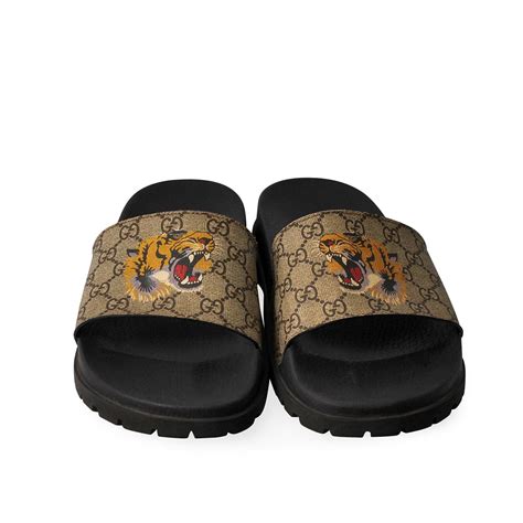 gucci tiger print slides|Gucci slide gg supreme tigers.